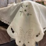 Floral Cream Embroidered Cutwork Table Cover Floral Cream Embroidered Cutwork Table Cover