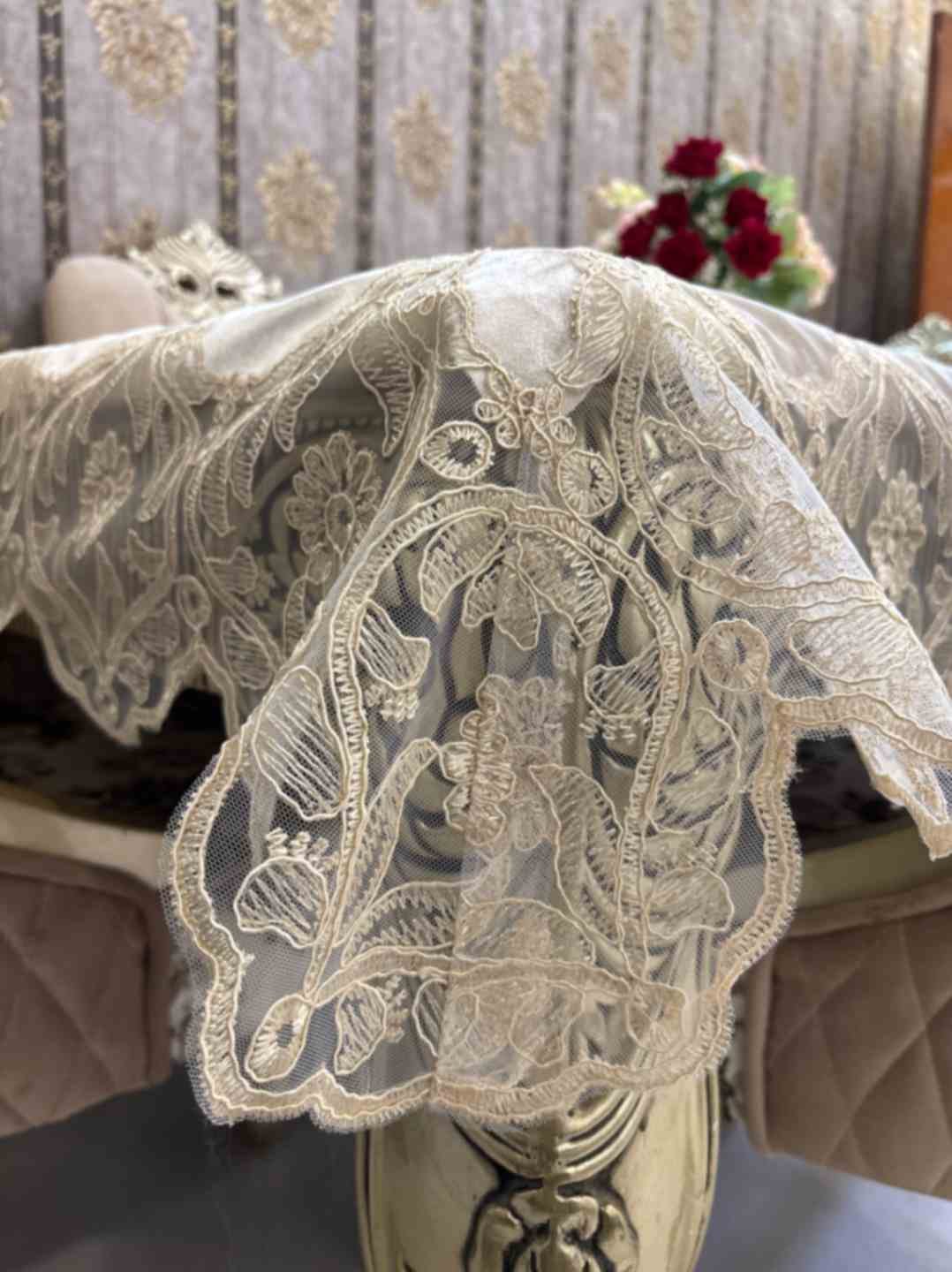 Luxury Floral Net Lace Table Cover