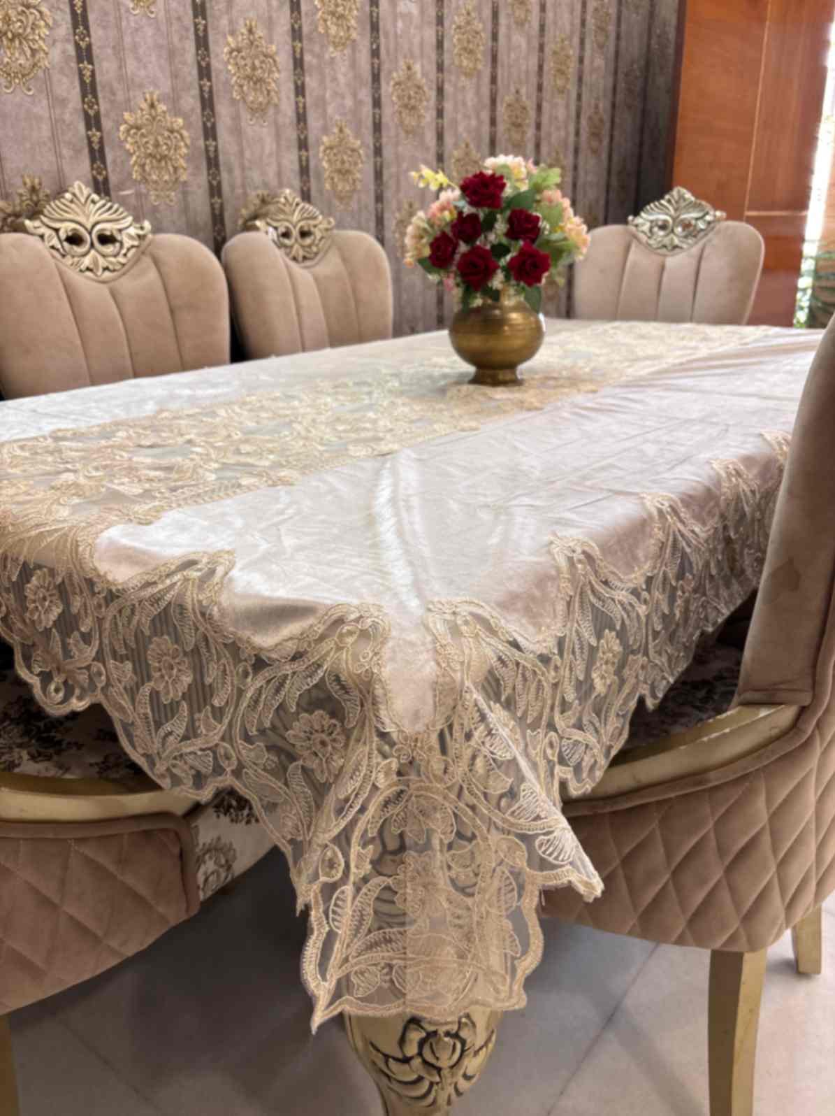Luxury Floral Net Lace Table Cover