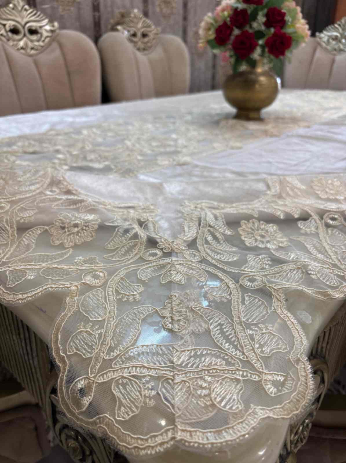Luxury Floral Net Lace Table Cover