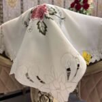 Elegant Embroidered Floral Tablecloth Elegant Embroidered Floral Tablecloth