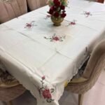 Elegant Embroidered Floral Tablecloth Elegant Embroidered Floral Tablecloth