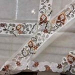 Cutwork Beige & Bronze Floral Embroidered Tablecloth Cutwork Beige & Bronze Floral Embroidered Tablecloth