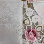 Embroidered Cutwork Tablecloth – Rose Design Beige