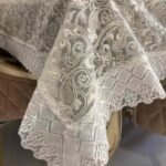 Ornate White Table Cover for Formal Dining Ornate White Table Cover for Formal Dining