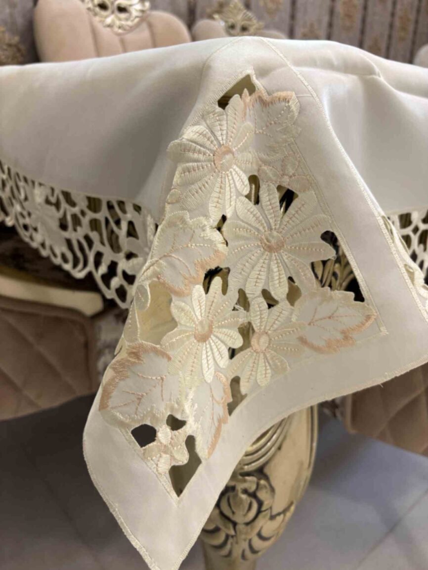 White Lace Border Table Cover