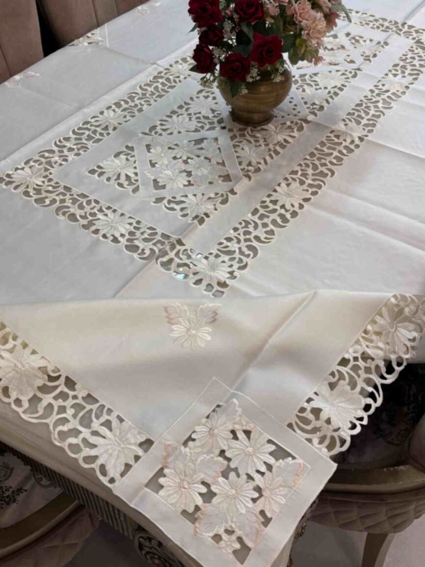 White Lace Border Table Cover