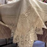 Velvet Finish Table Cover with Lace Border Velvet Finish Table Cover with Lace Border