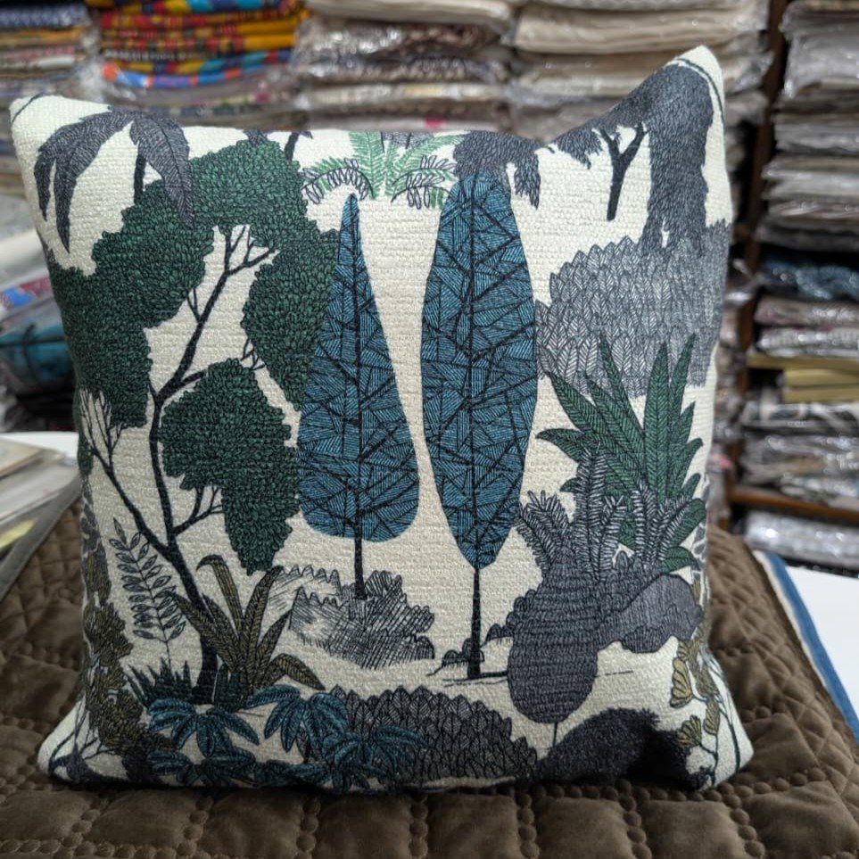 jacquard-jungle-cushion-cover-teal-greens jacquard-jungle-cushion-cover-teal-greens