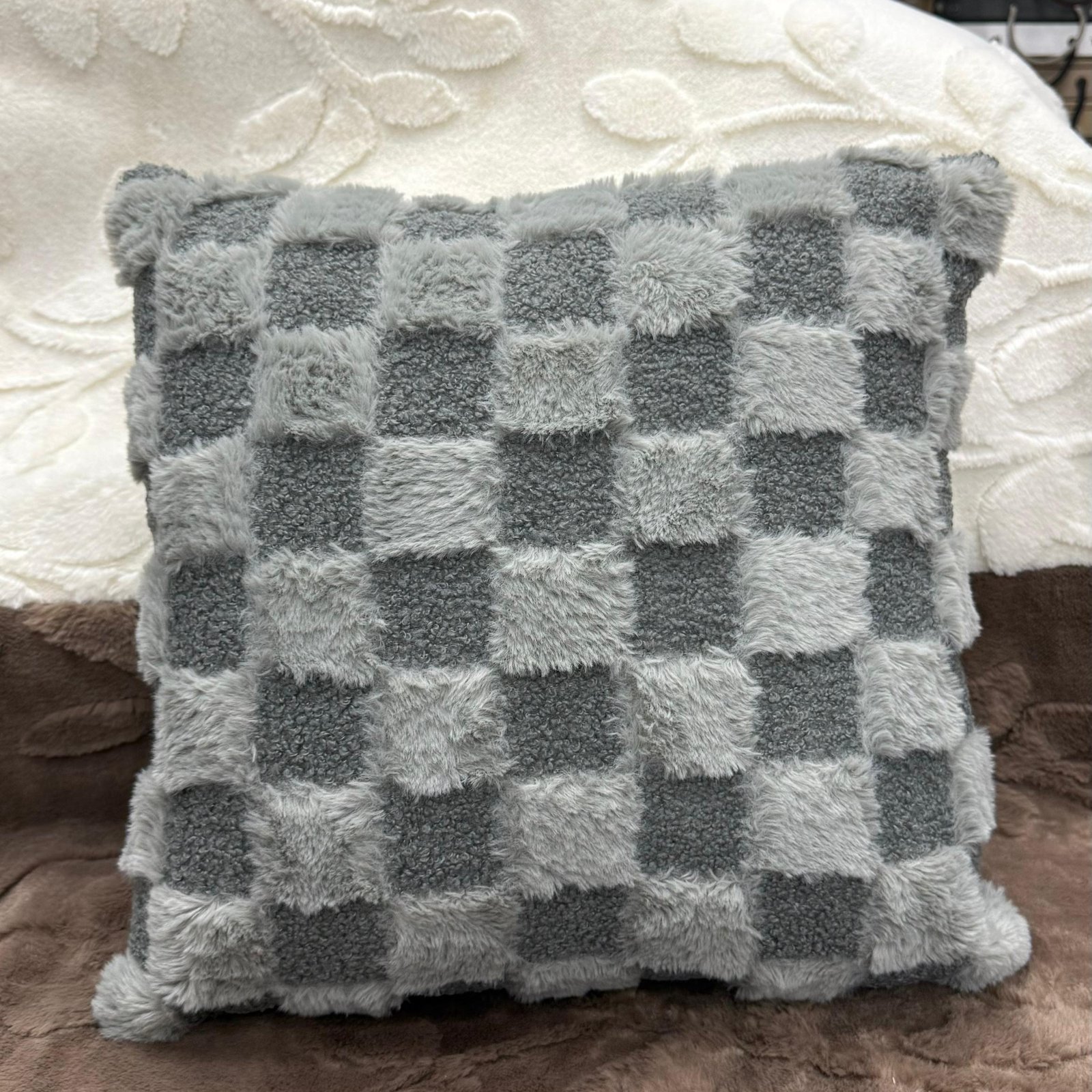 checkerboard-plush-cushion-cover-greys checkerboard-plush-cushion-cover-greys