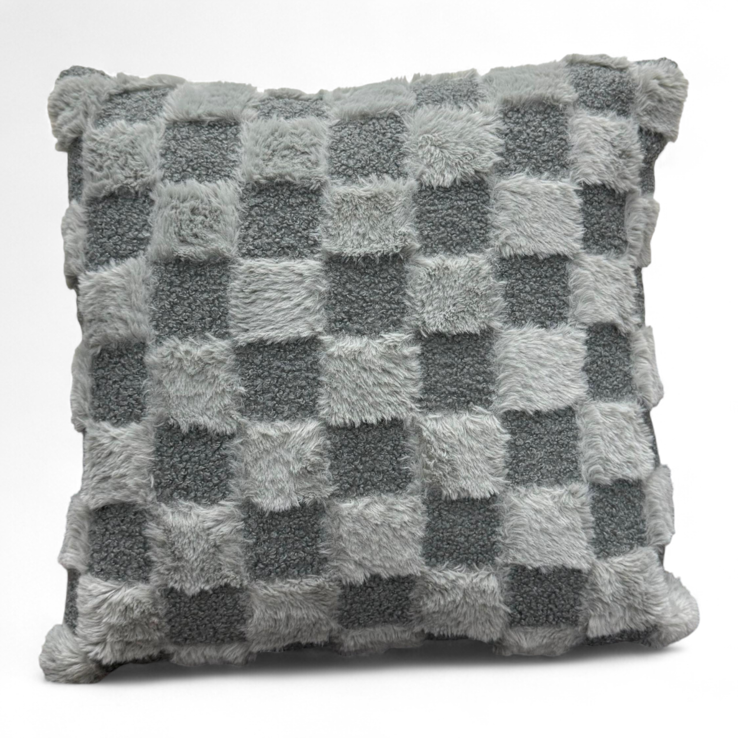 checkerboard-plush-cushion-cover-grey checkerboard-plush-cushion-cover-grey