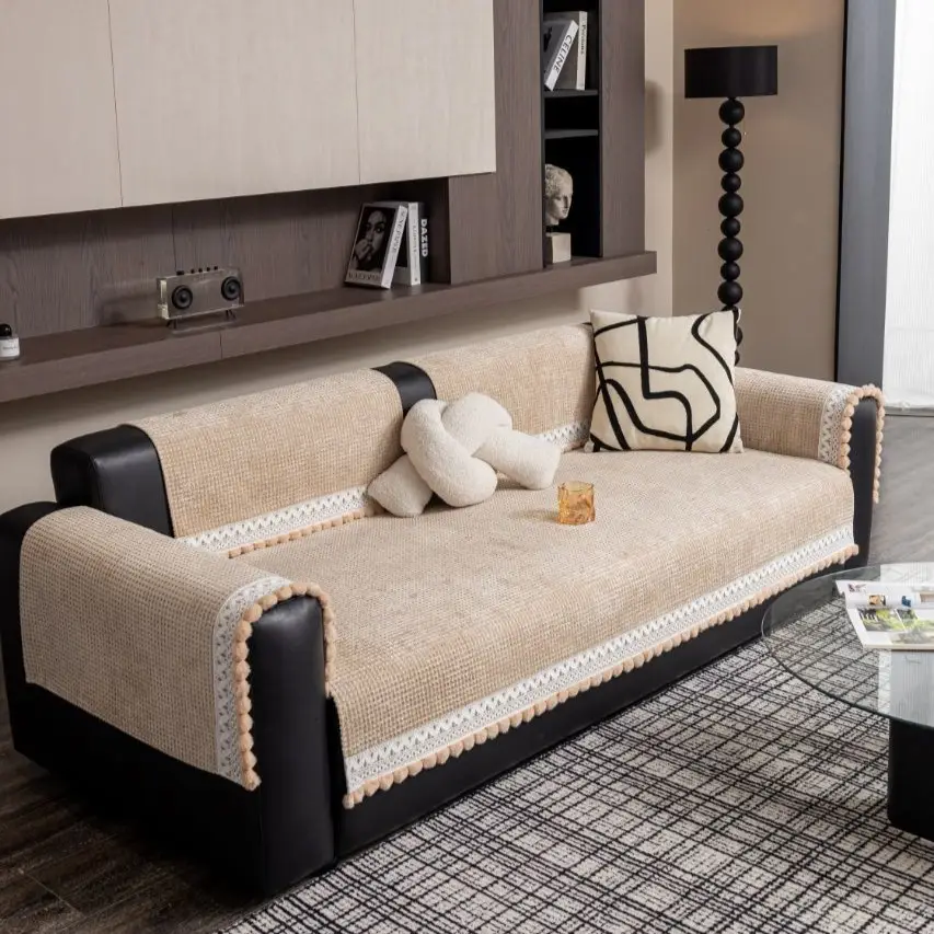 chenille-sofa-mat-cover-beige