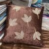 embroidered-leaf-velvet-cushion-cover-browns embroidered-leaf-velvet-cushion-cover-browns