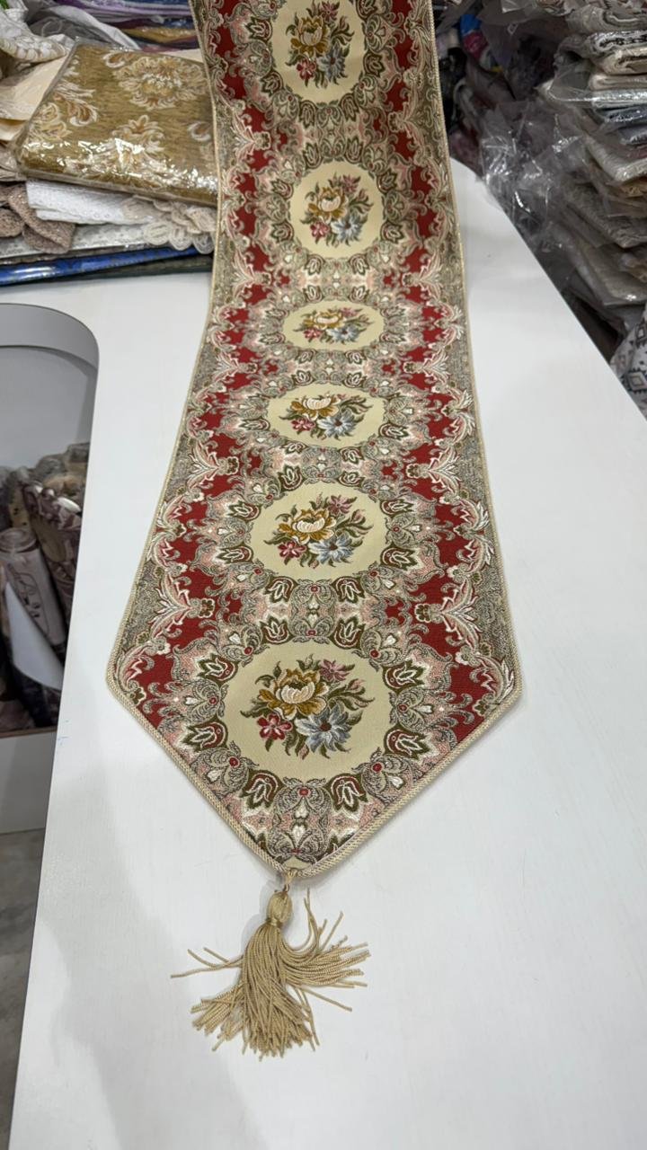 red-cream-floral-medallion-jacquard-table-runner-2