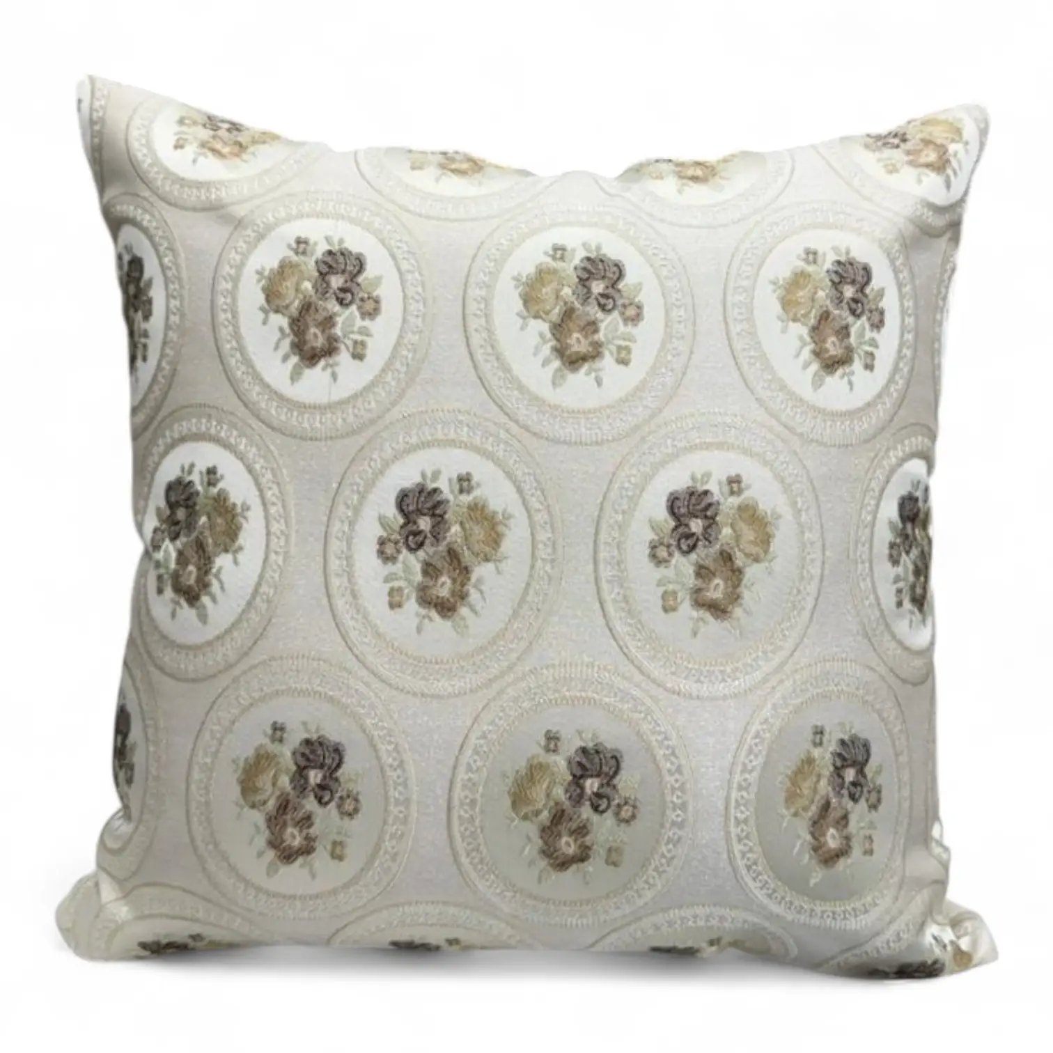 jacquard-medallion-cushion-cover-brown-floral jacquard-medallion-cushion-cover-brown-floral