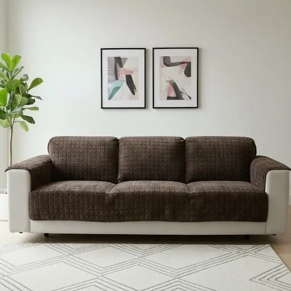 quilted-sofa-cover-brown