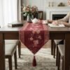 burgundy-red-cascading-rose-jacquard-table-runner